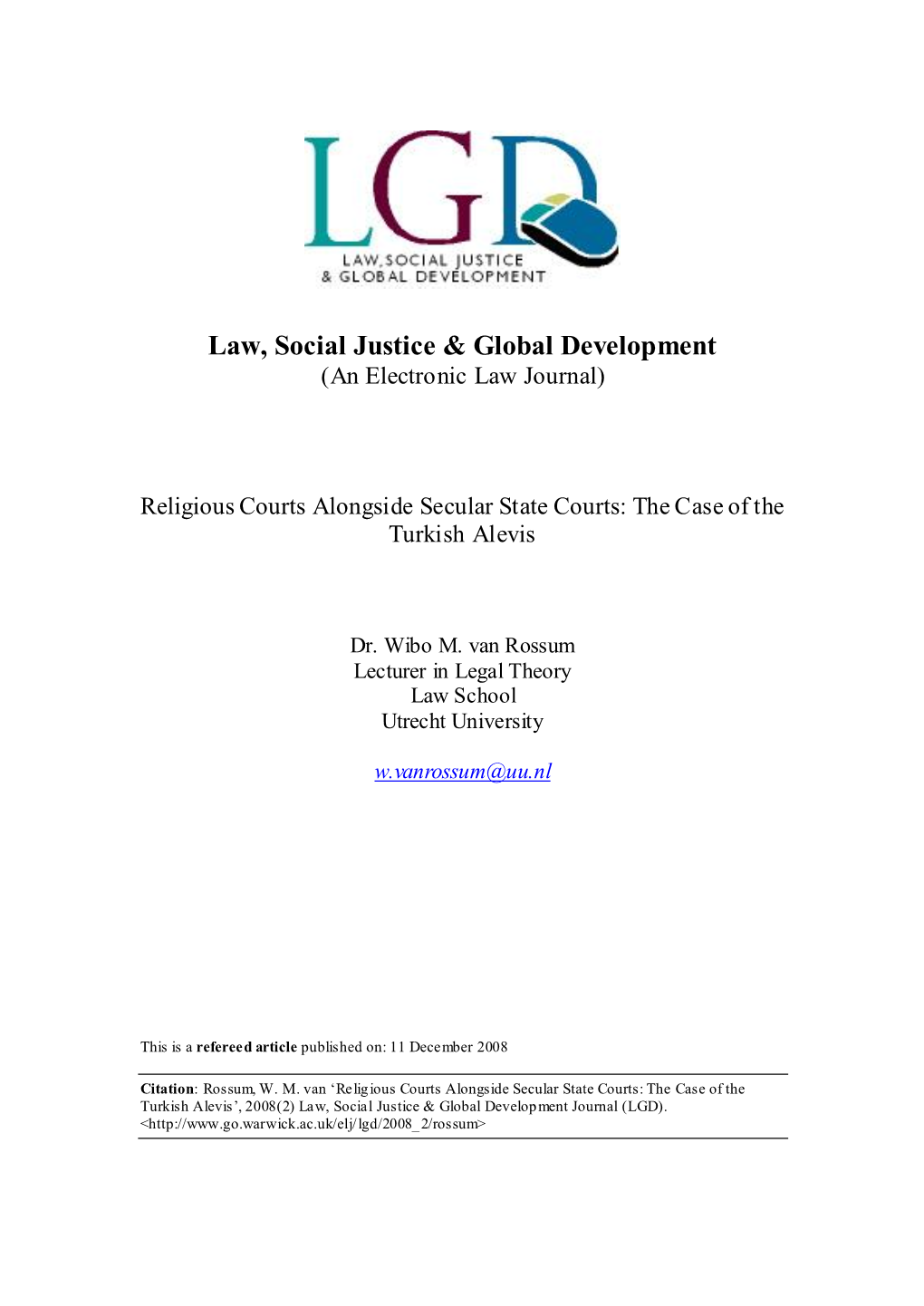 Law, Social Justice & Global Development