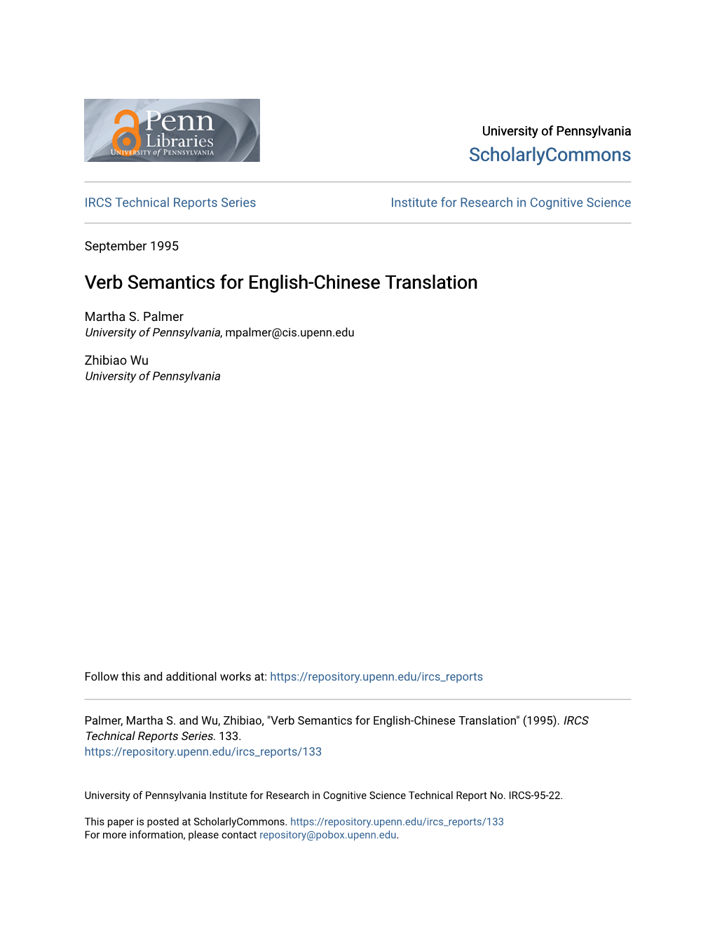 Verb Semantics for English-Chinese Translation