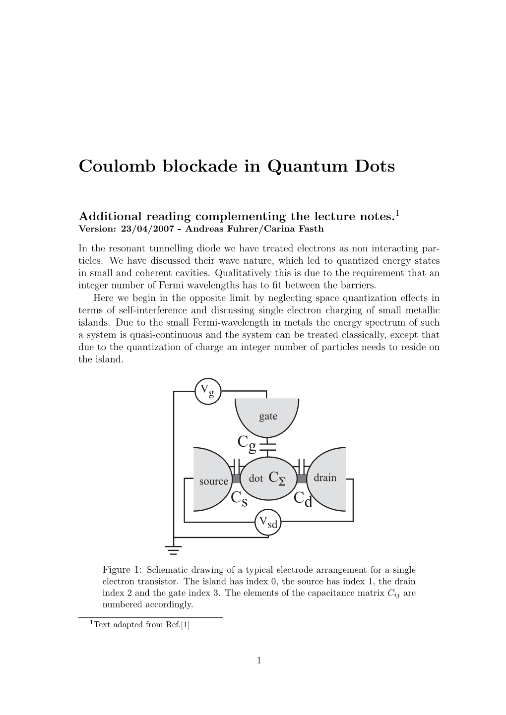 Coulomb Blockade in Quantum Dots