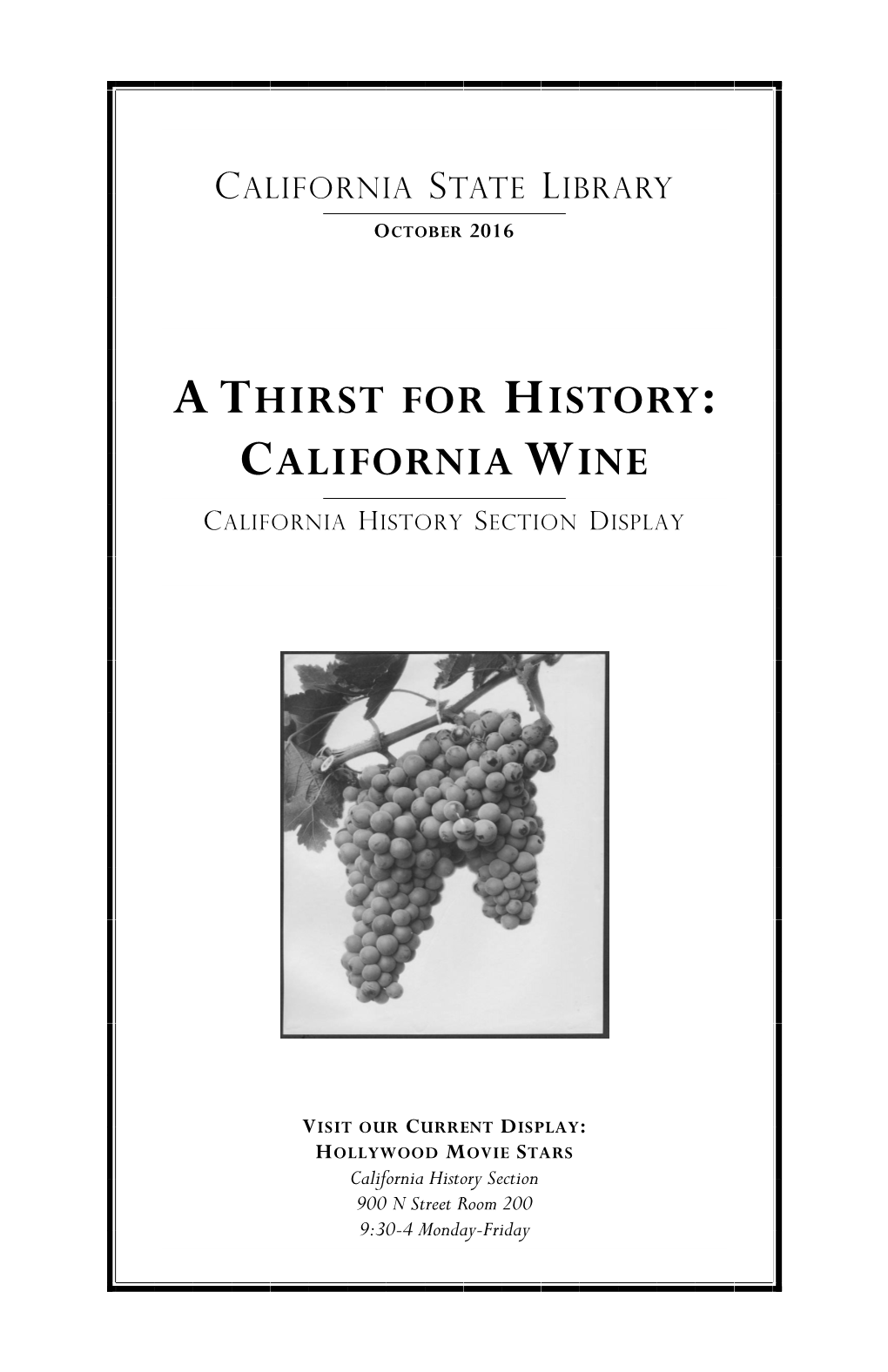 California Wine California History Section Display