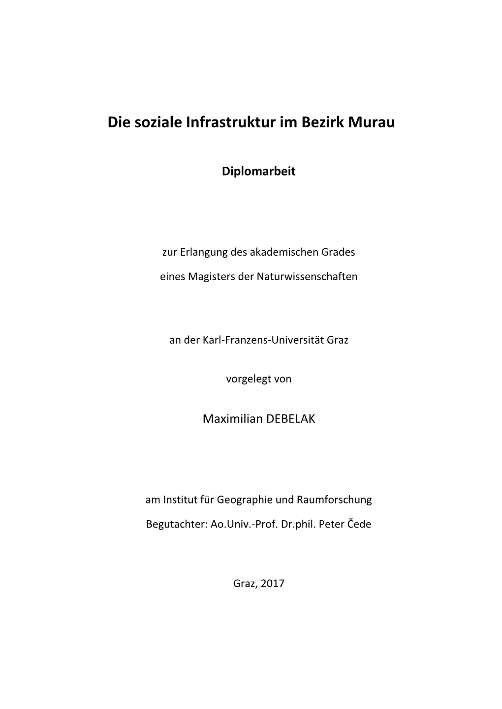 Die Soziale Infrastruktur Im Bezirk Murau