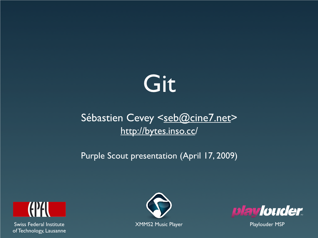 Slides for the Git Presentation (PDF)