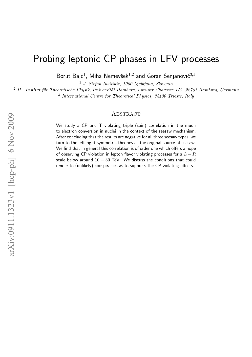 Probing Leptonic CP Phases in LFV Processes