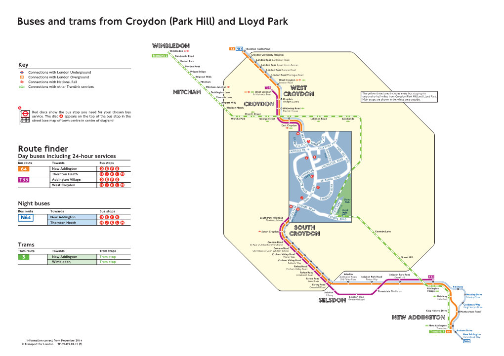 Buses and Trams from Croydon (Park Hill) and Lloyd Park
