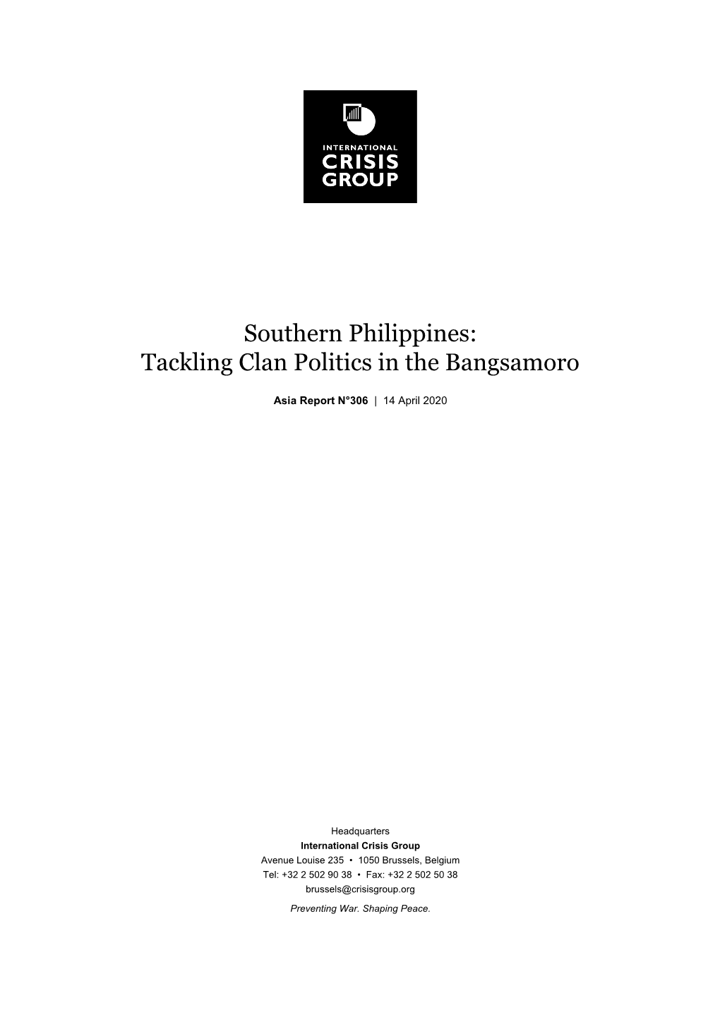 Southern Philippines: Tackling Clan Politics in the Bangsamoro