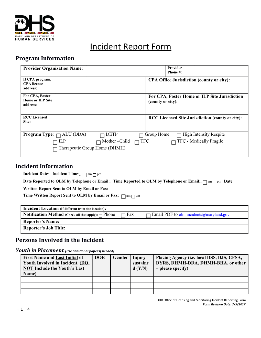 Incident Report Form