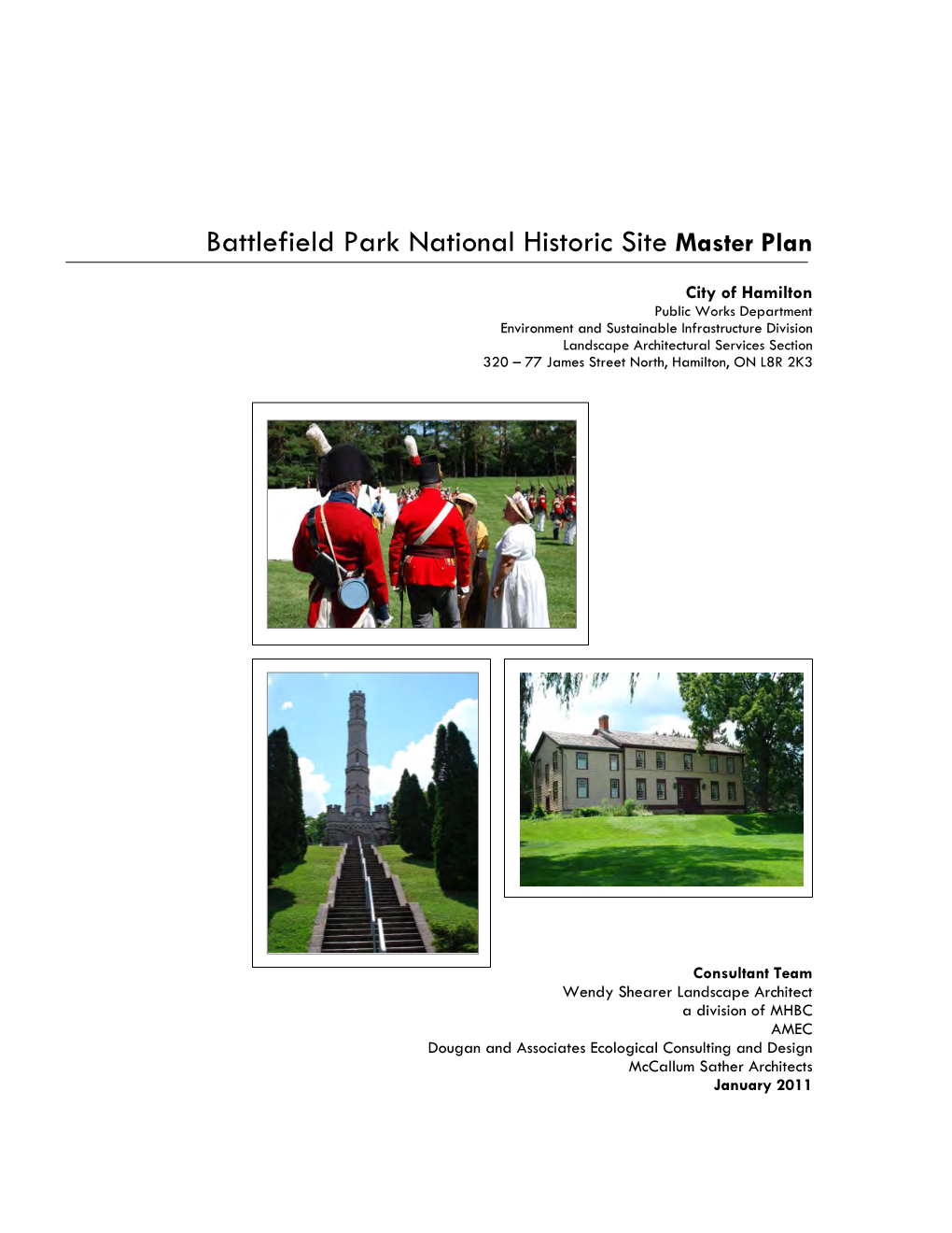 Battlefield Park National Historic Site Master Plan