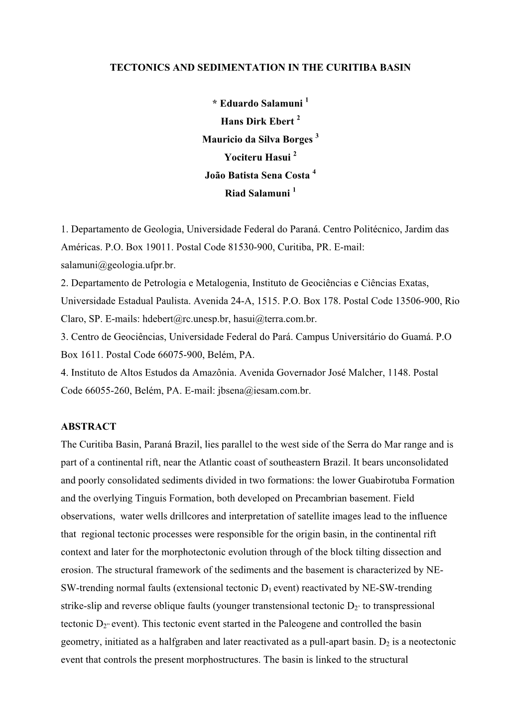 Tectonics and Sedimentation Of