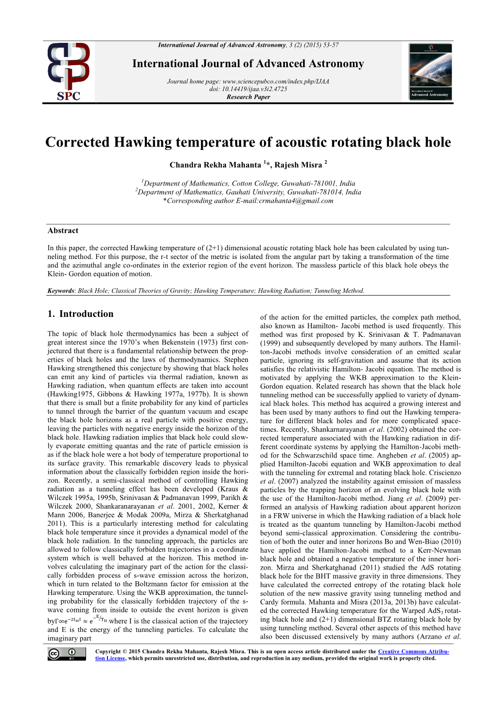 Corrected Hawking Temperature of Acoustic Rotating Black Hole
