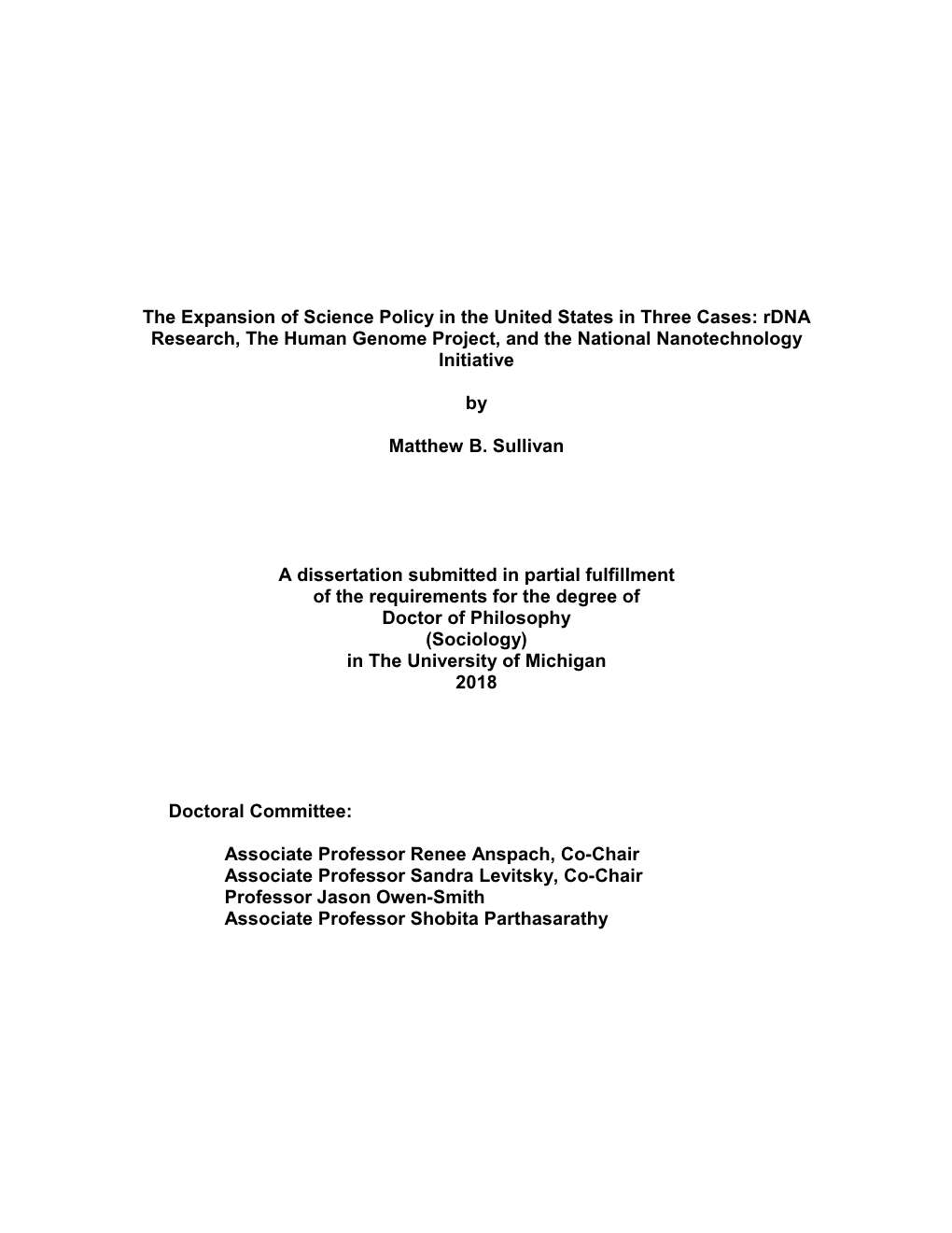 Rdna Research, the Human Genome Project, and the National Nanotechnology Initiative