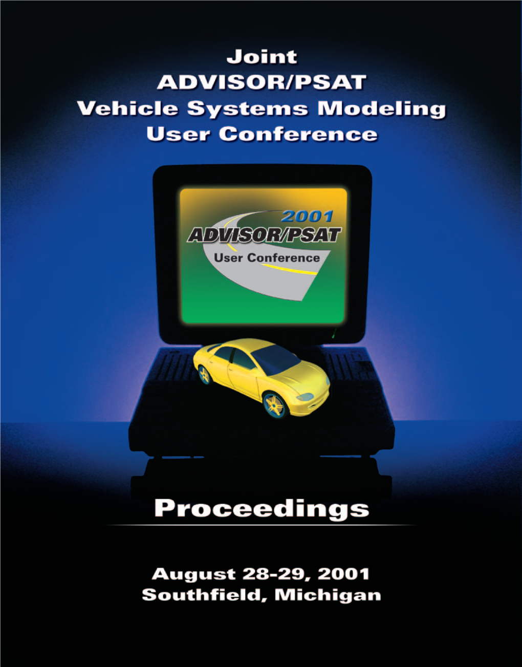 2001 Joint ADVISOR/PSAT Vehicle Systems Modeling User's