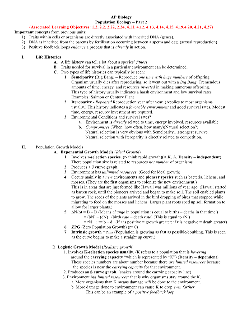 Population Ecology Part 2