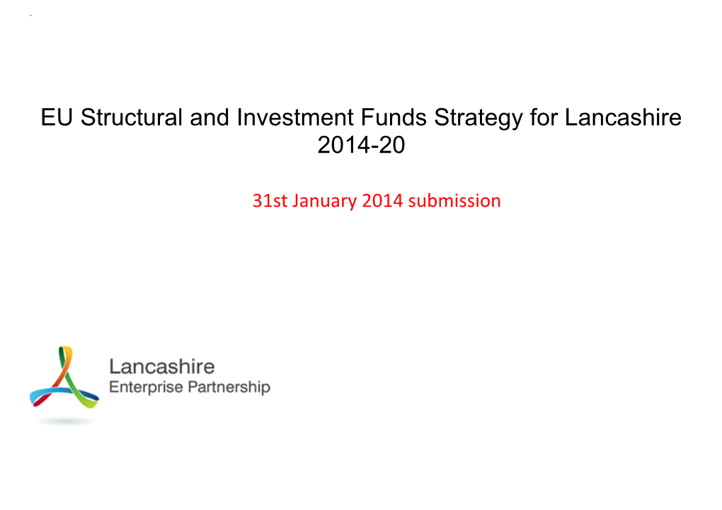 ESIF Strategy for Lancashire