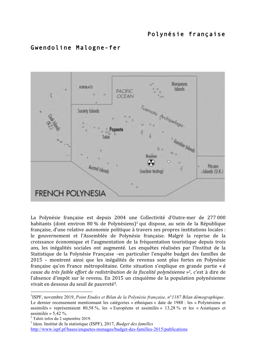 Polynésie Française Gwendoline Malogne-Fer