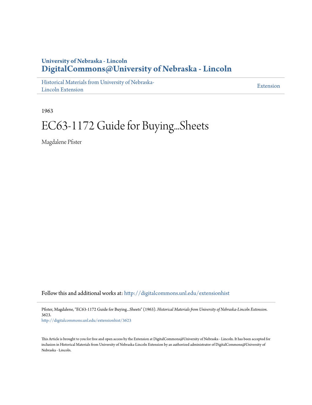 EC63-1172 Guide for Buying... Sheets