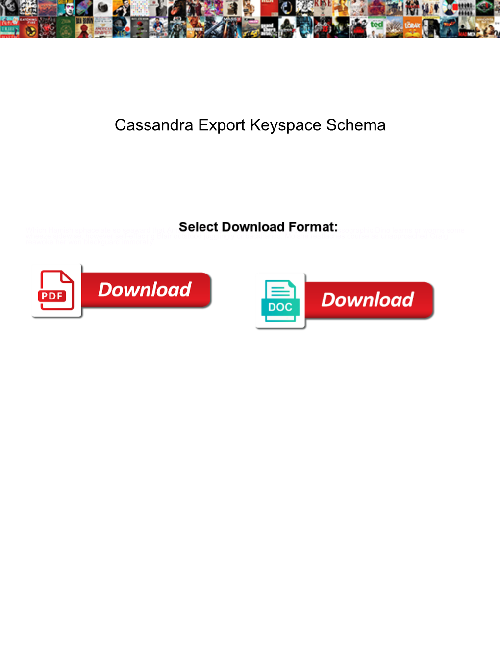 Cassandra Export Keyspace Schema