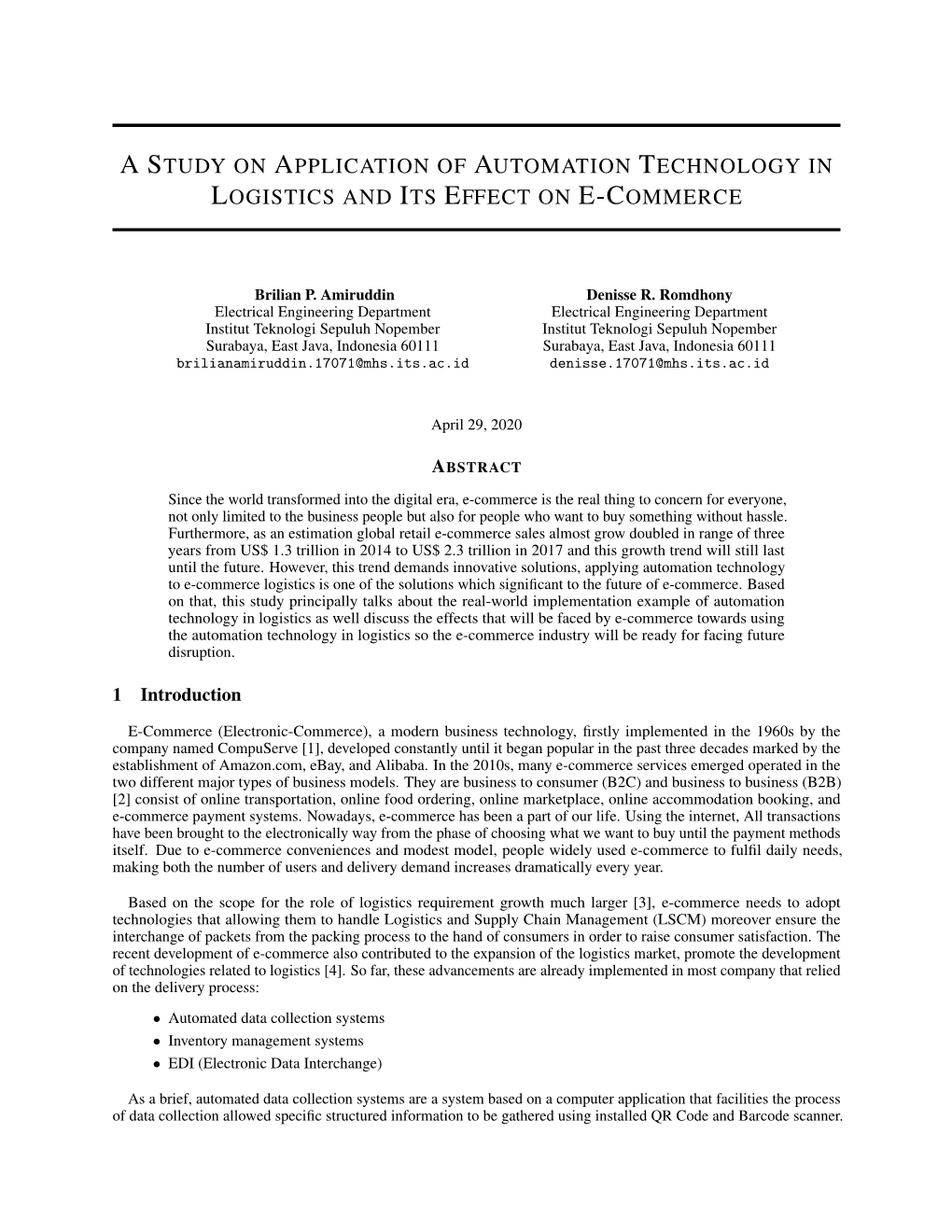 A Study on Application of Automation Technology In