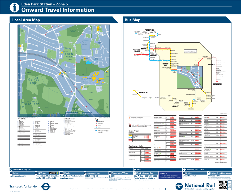 Eden Park Station – Zone 5 I Onward Travel Information Local Area Map Bus Map