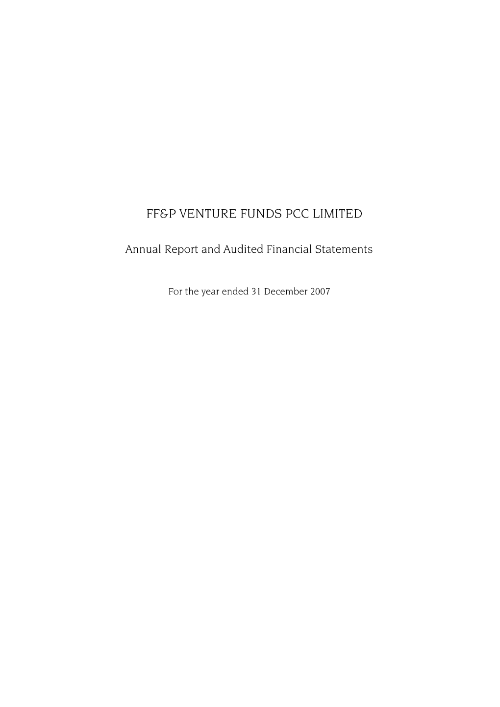 Ff&P Venture Funds Pcc Limited