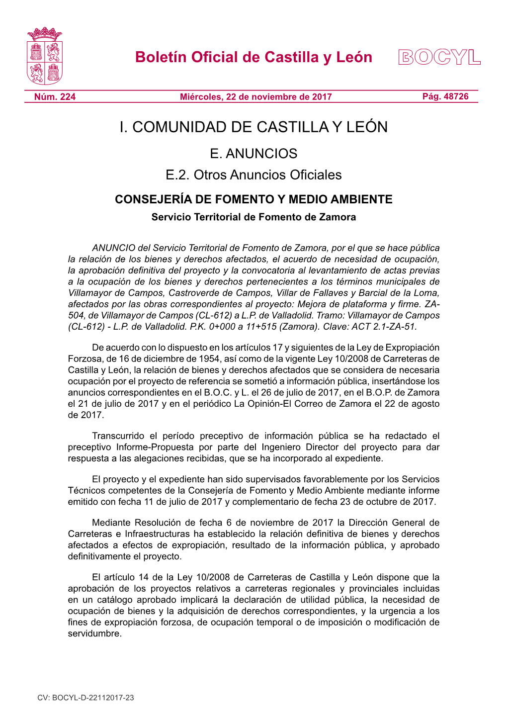 Boletín Oficial De Castilla Y León