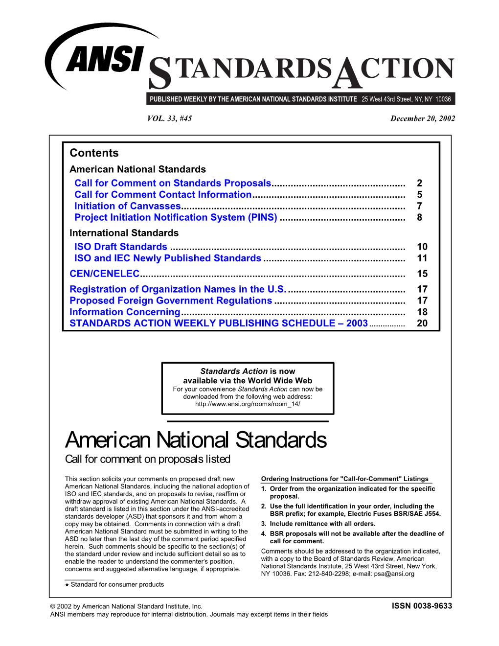 Standards Action Layout SAV3345