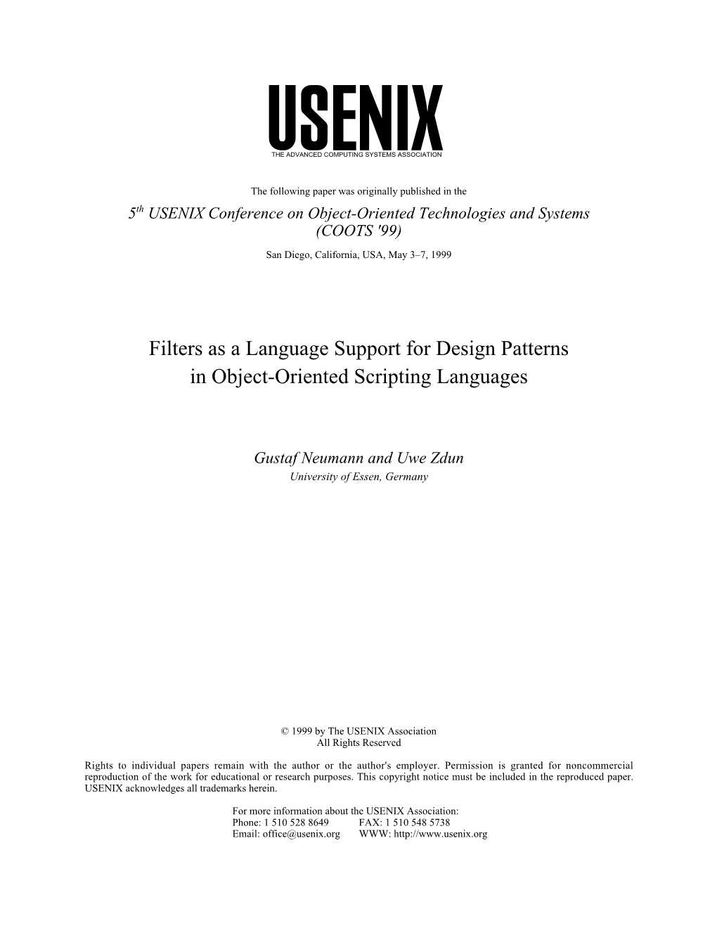 Filters As a Language Support for Design Patterns in Object-Oriented Scripting Languages