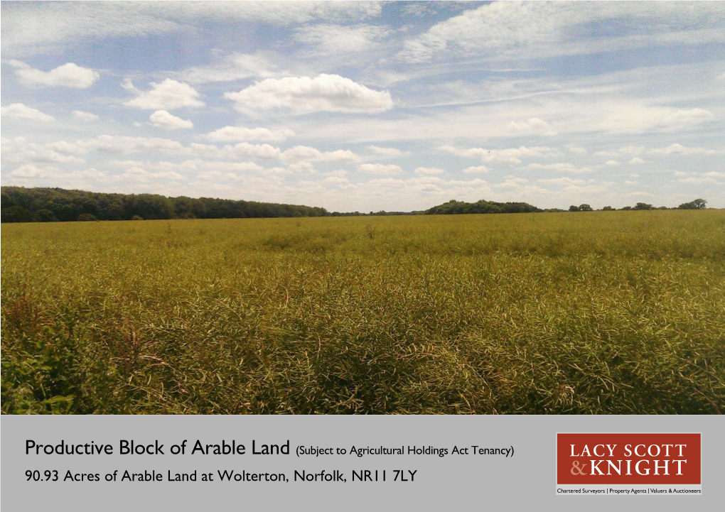 90.93 Acres of Arable Land at Wolterton, Norfolk, NR11 7LY