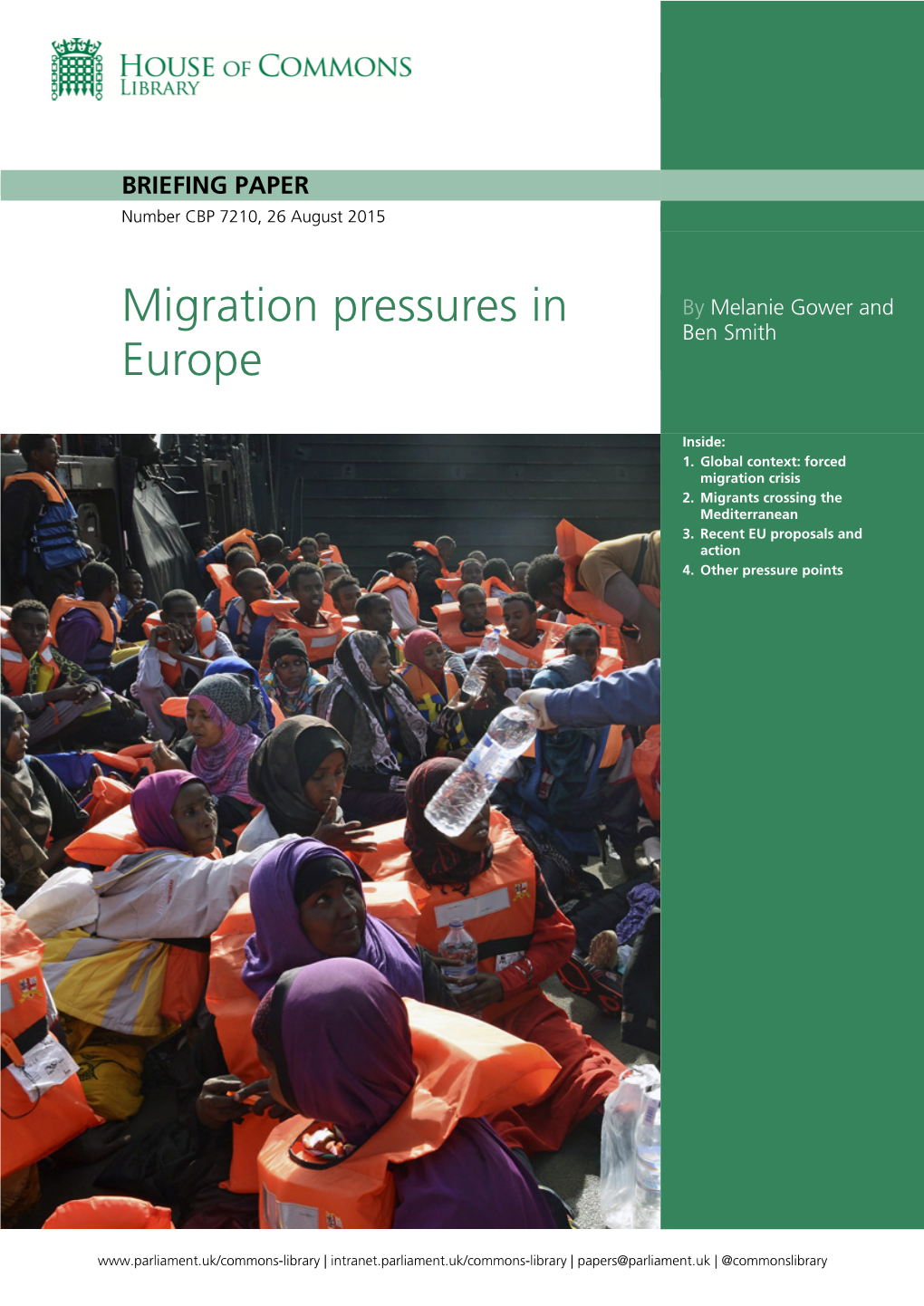 Migration Pressures in Europe