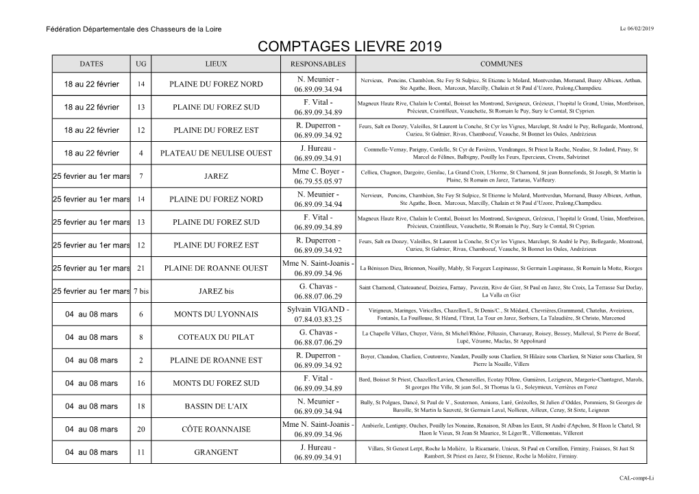 Calendrier Comptage 98