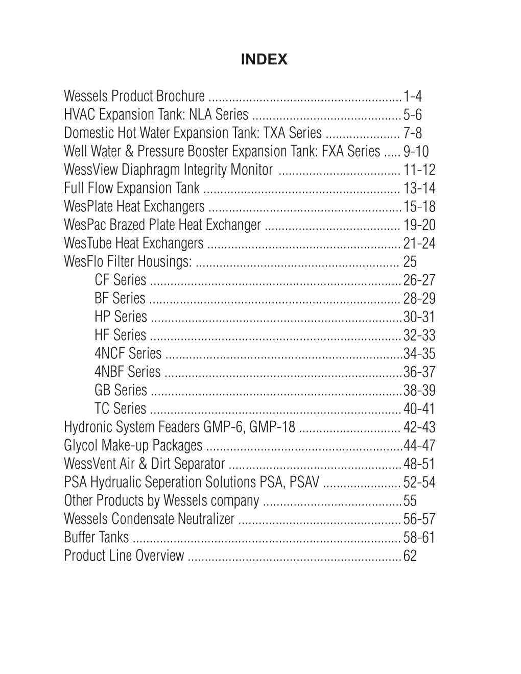 INDEX Wessels Product Brochure