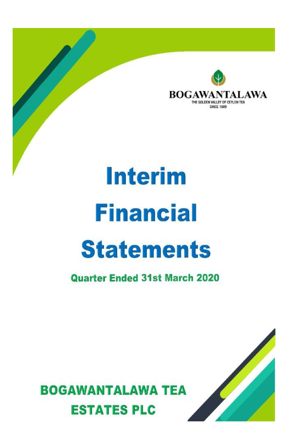 Bogawantalawa Tea Estates Plc Statement of Financial Position