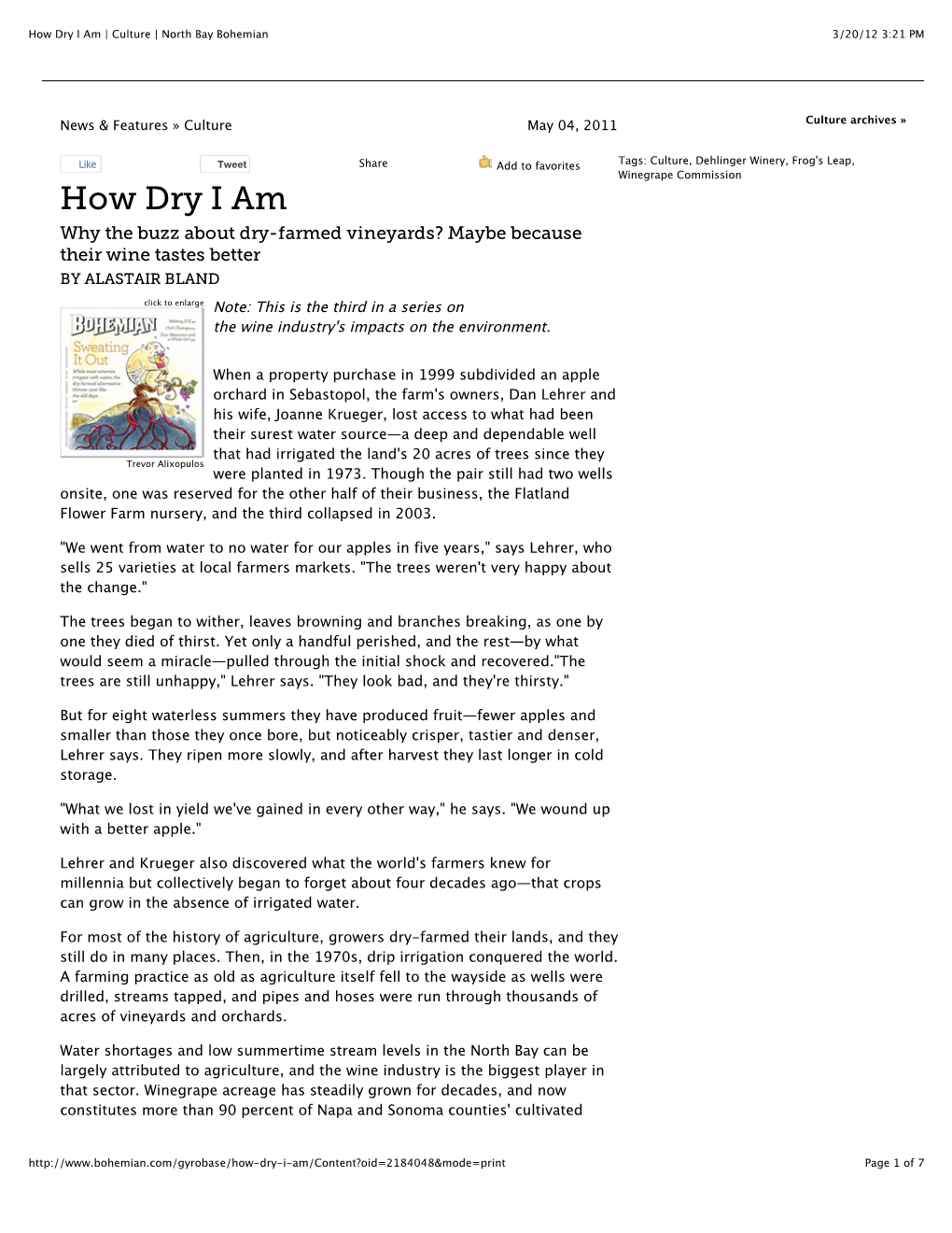 How Dry I Am | Culture | North Bay Bohemian 3/20/12 3:21 PM