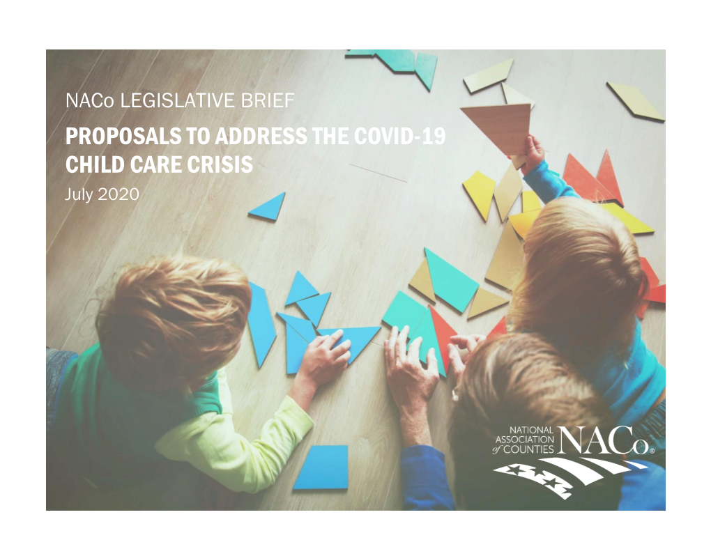Proposals to Address the Covid-19 Child Care Crisis