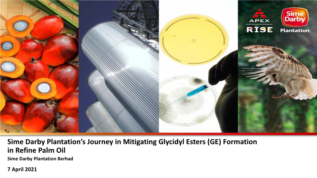 Sime Darby Plantation's Journey in Mitigating Glycidyl Esters (GE)