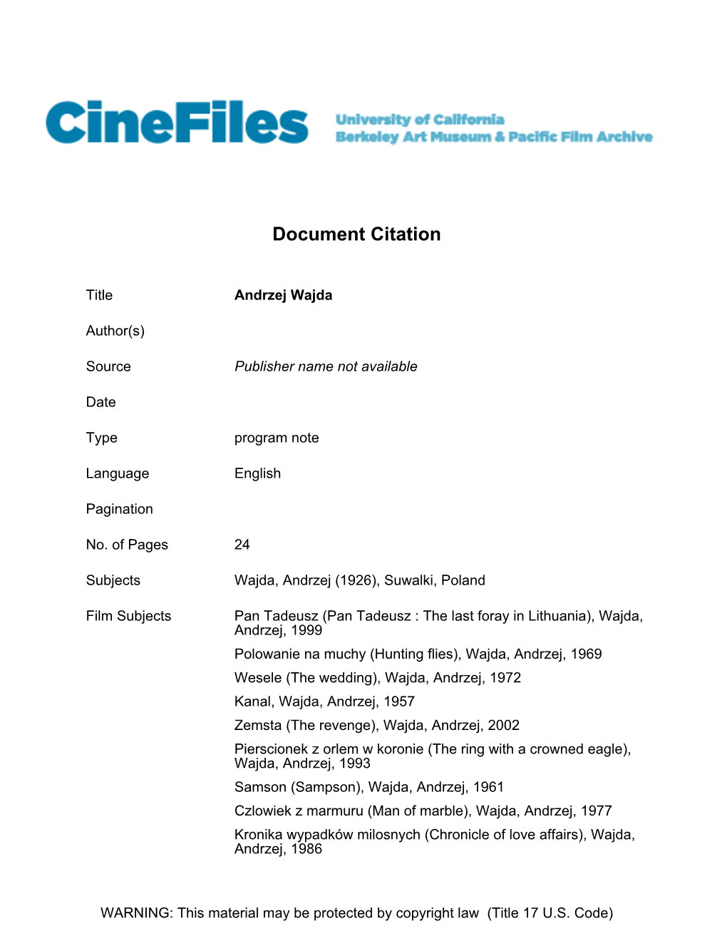 Cinefiles Document #51758