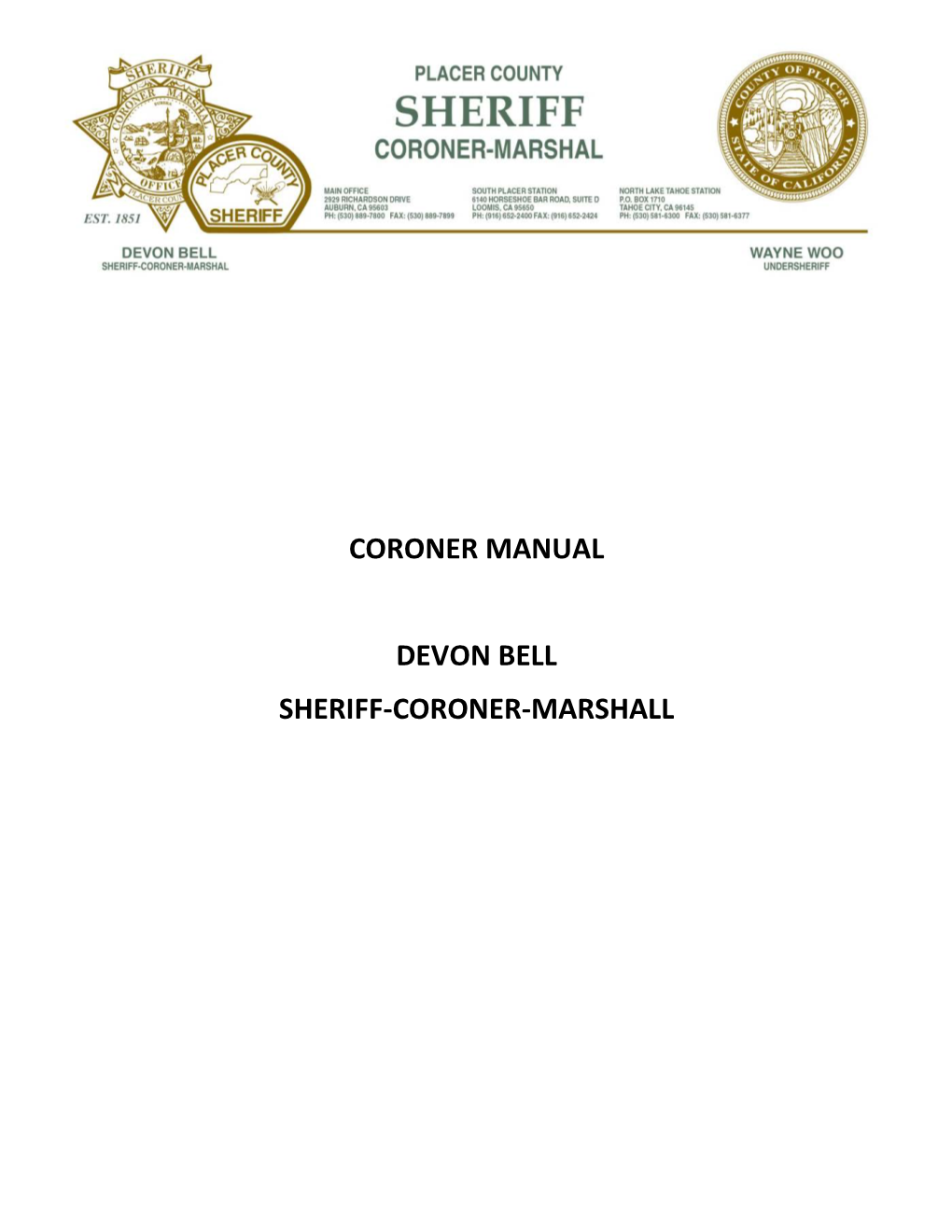 Coroner Manual Devon Bell Sheriff-Coroner-Marshall