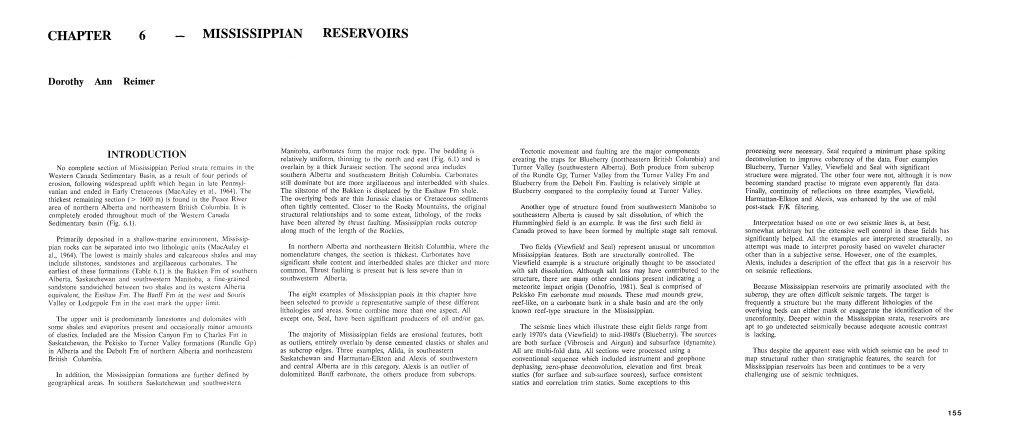 Chapter Mississippian Reservoirs