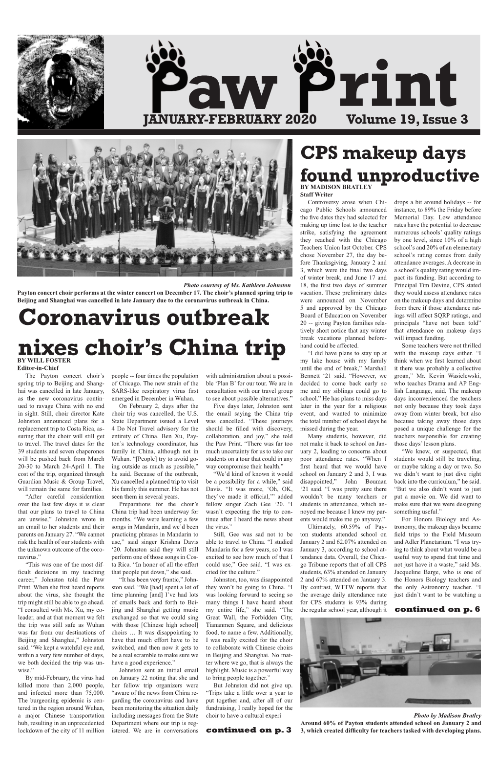 Coronavirus Outbreak Nixes Choir's China Trip