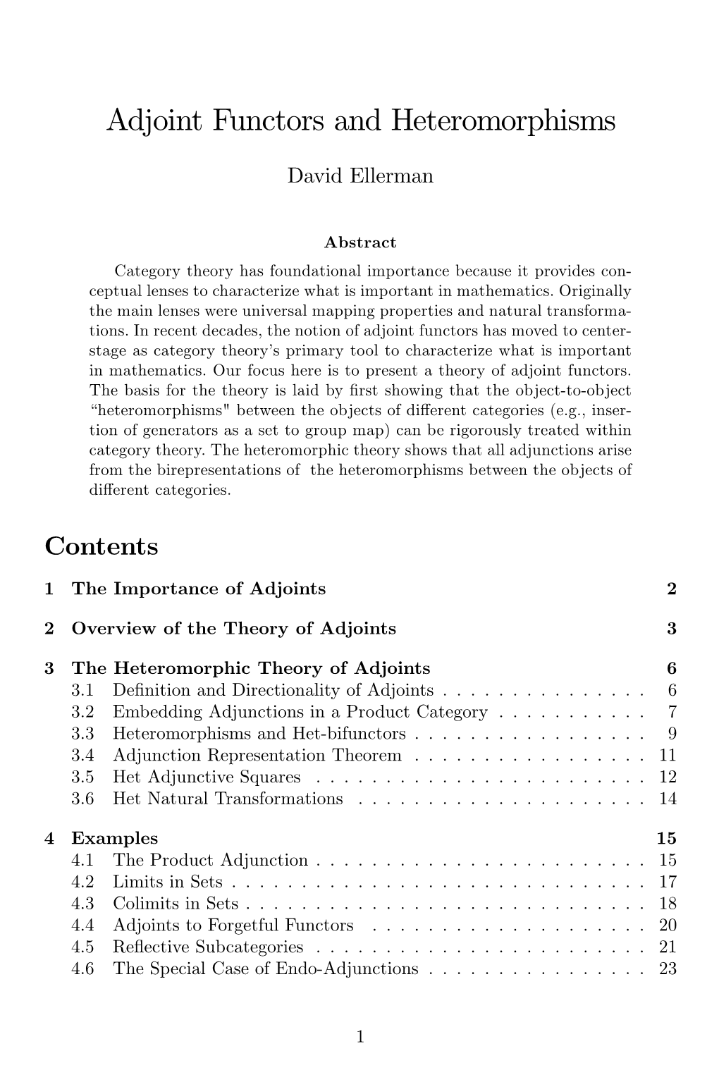 Adjoint Functors and Heteromorphisms