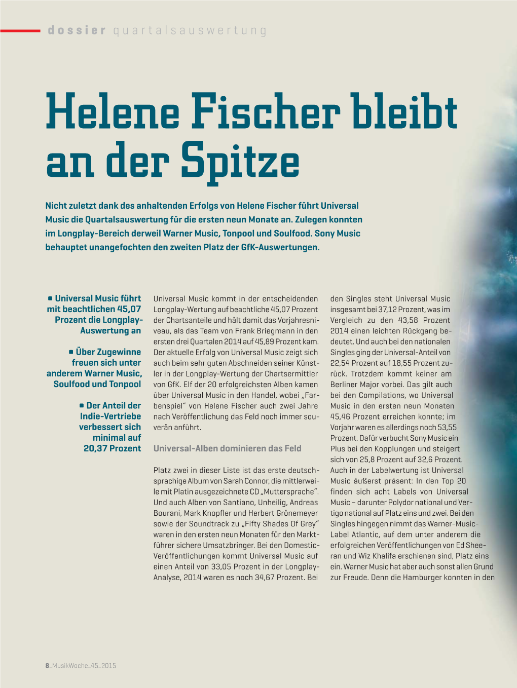 Helene Fischer Bleibt an Der Spitze
