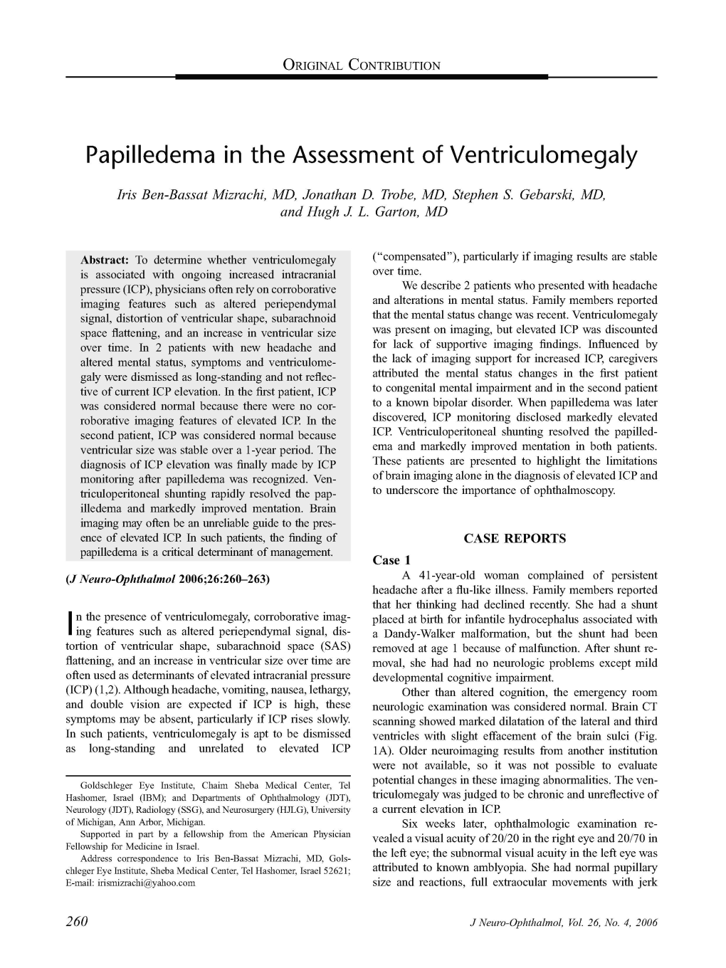 Papilledema in the Assessment of Ventriculomegaly