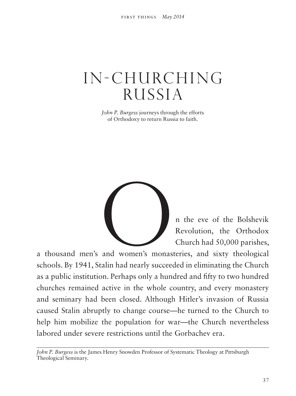 In-Churching Russia
