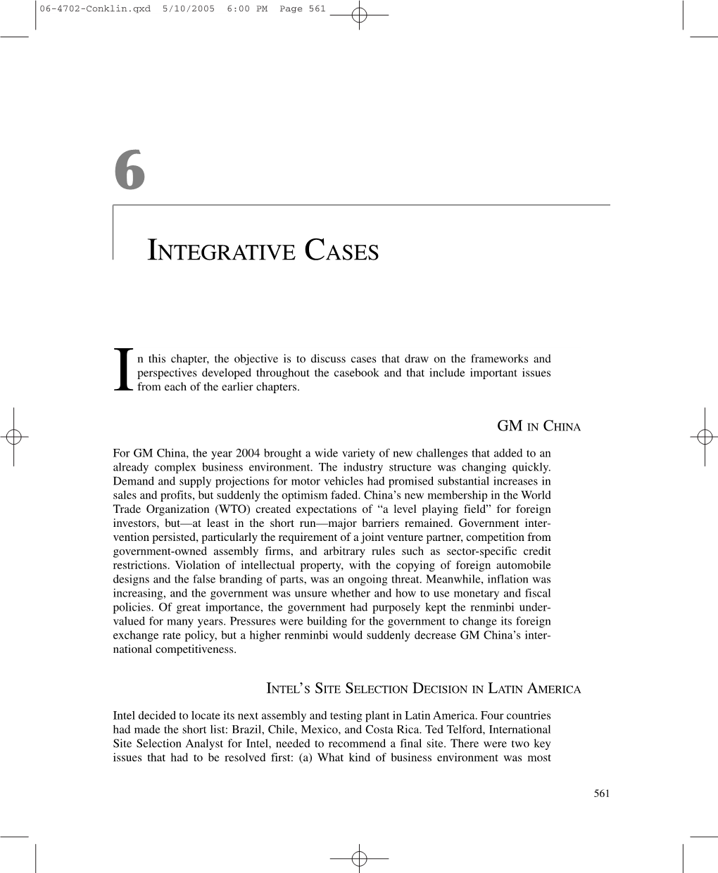 Integrative Cases