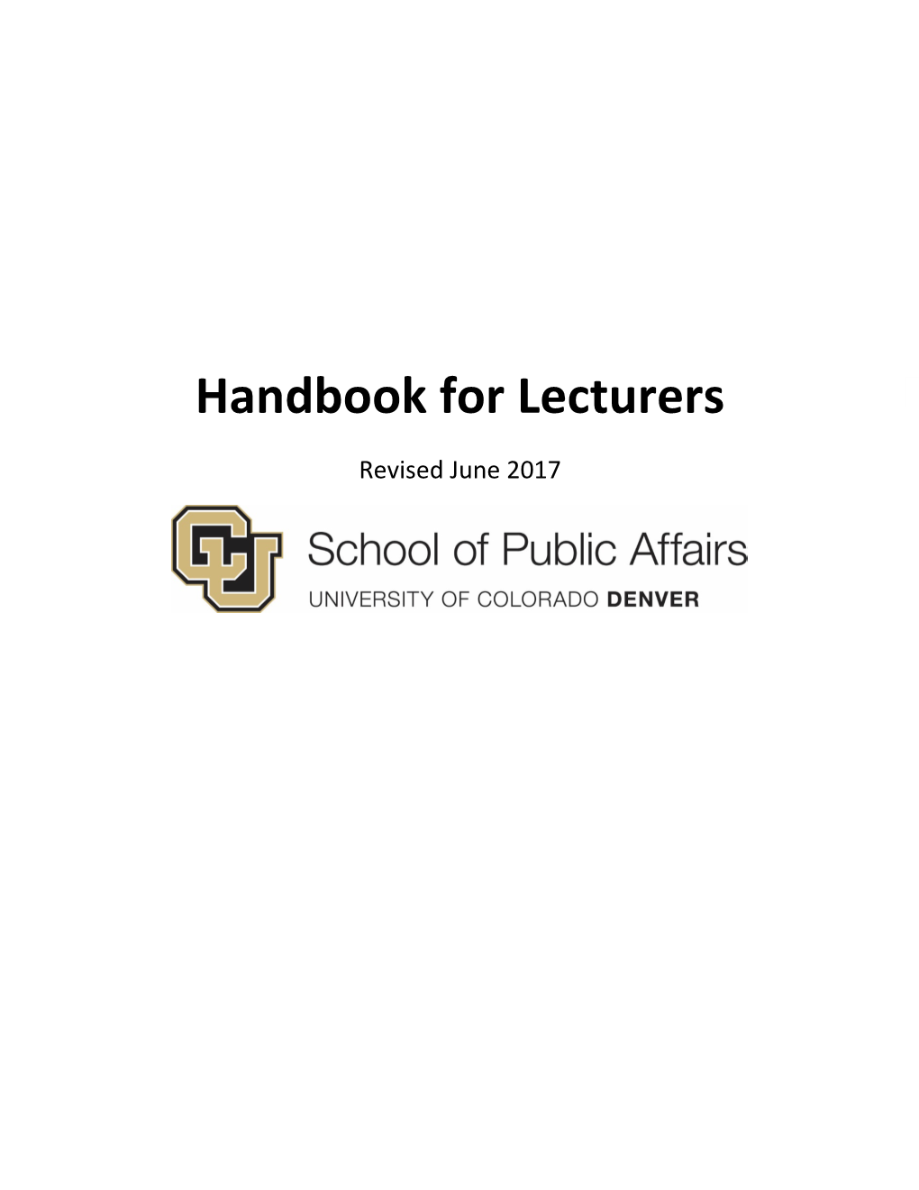 Handbook for Lecturers