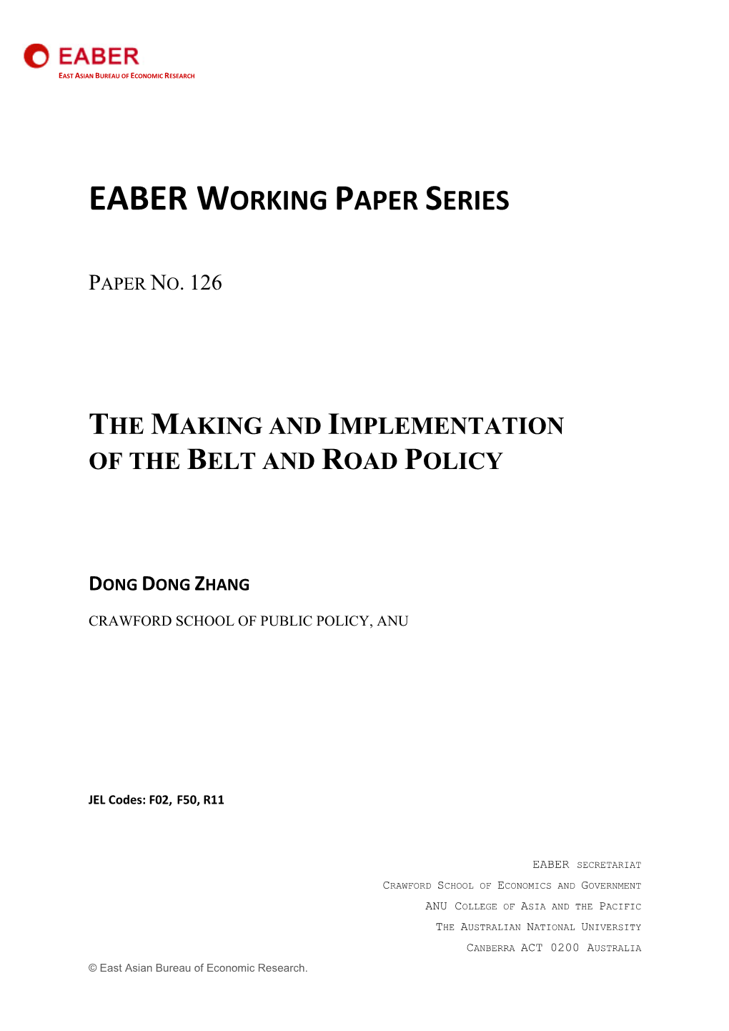 Eaber Working Paper Series