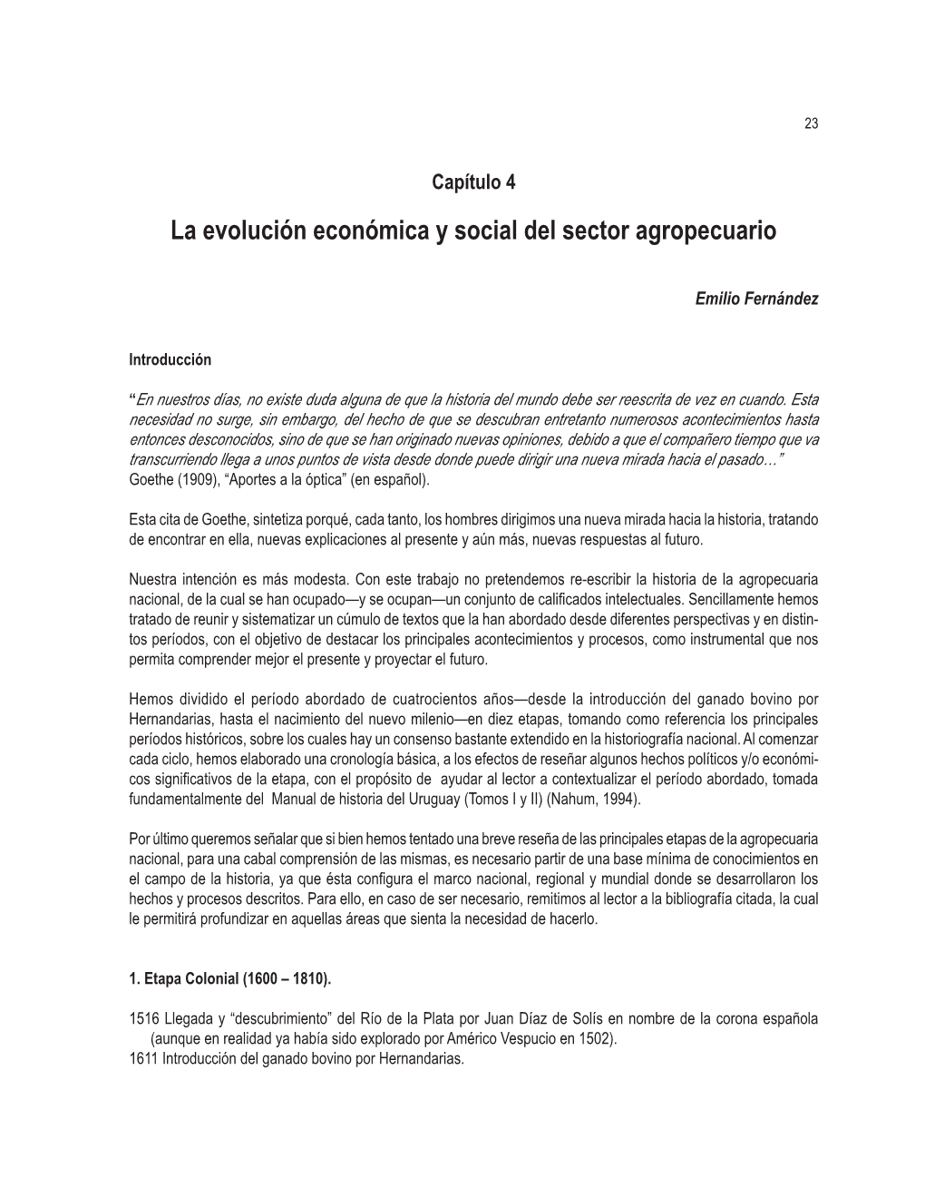 Capítulo 4 La Evolución Económica Y Social Del Sector Agropecuario