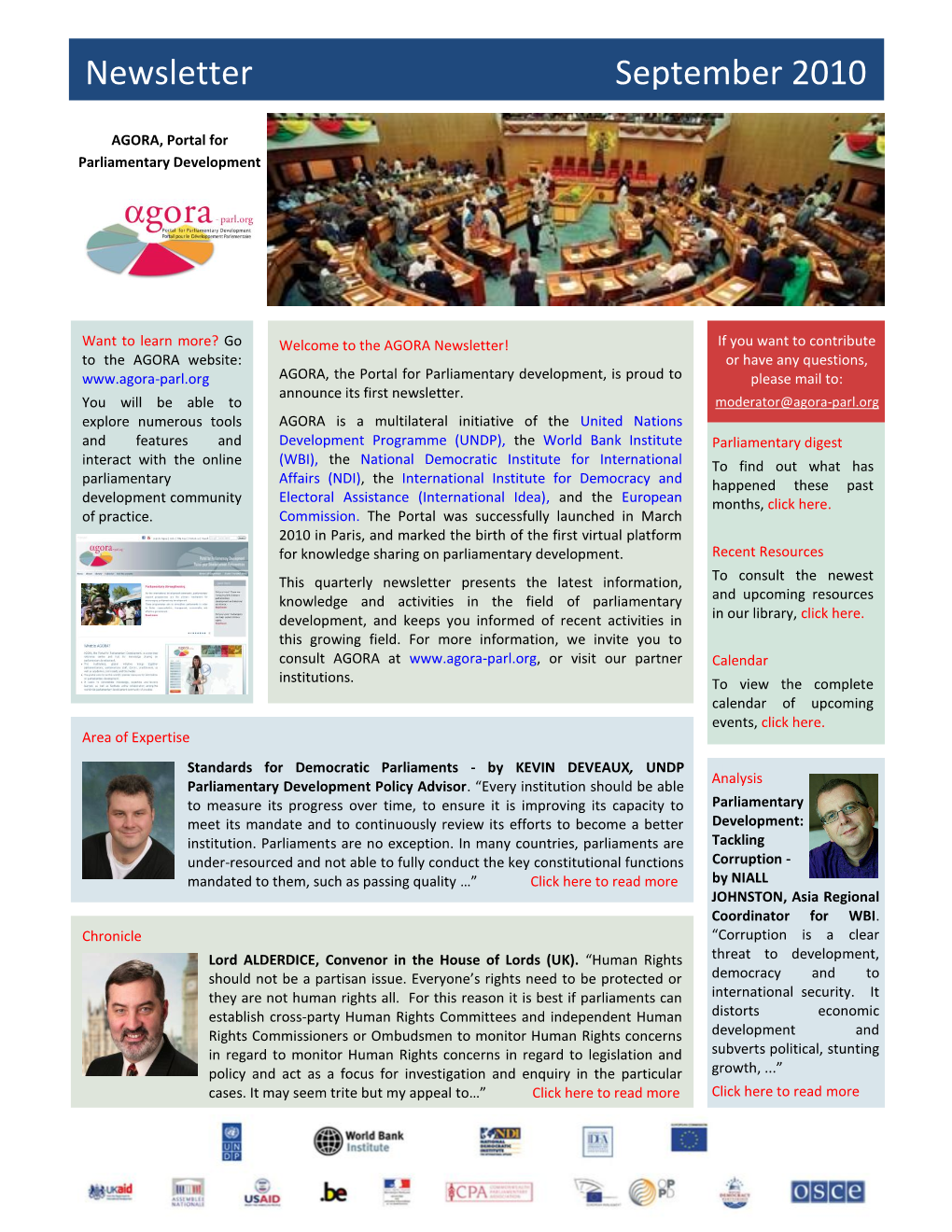 AGORA Newsletter (September 2010)