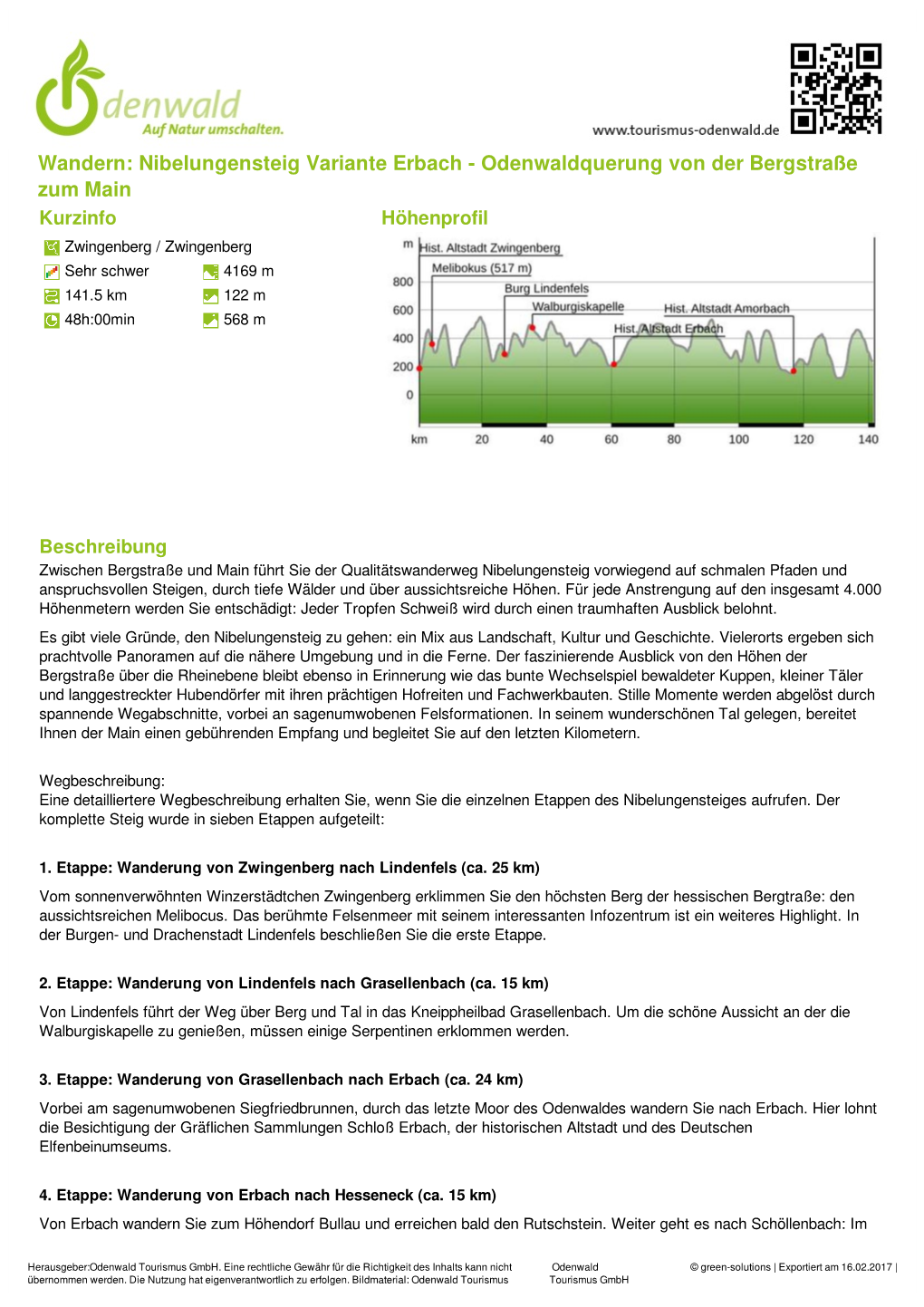 Wandern: Nibelungensteig Variante Erbach