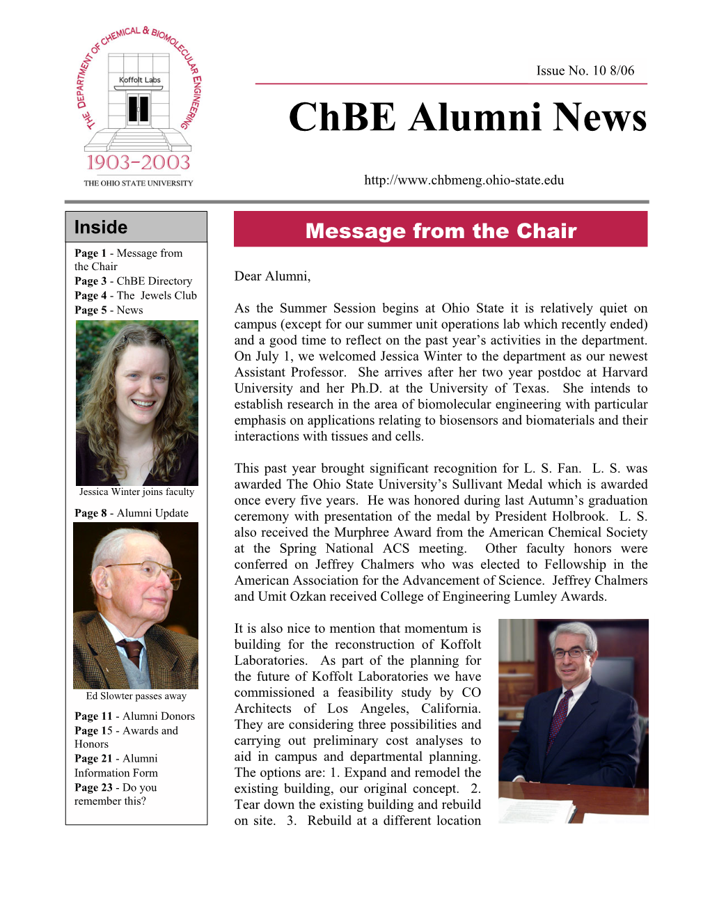 Chbe Alumni News