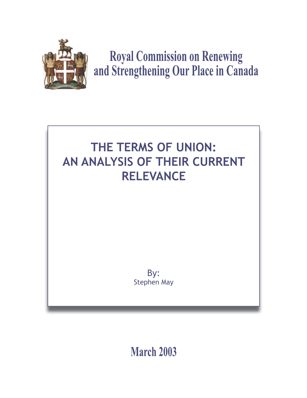 The Terms of Union: an Analysis of Their Current Relevance